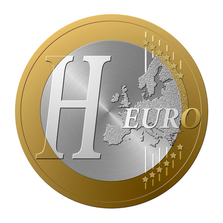 Font European coin, the letter H.の写真素材