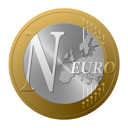 Font European coin, the letter N.の写真素材