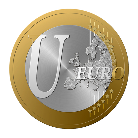 Font European coin, the letter U.の写真素材
