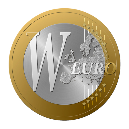 Font European coin, the letter W.の写真素材