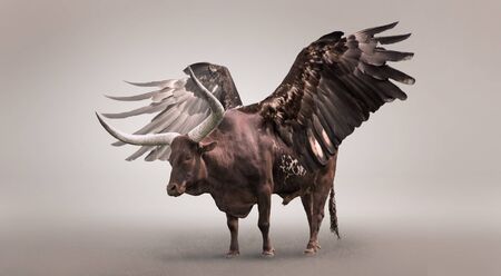 Mystic big bull with big wings on.の写真素材