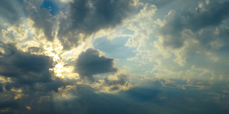 Sun in the sunset clouds.の写真素材