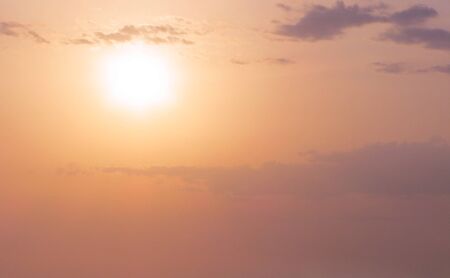 Bright sun at sunset.の写真素材