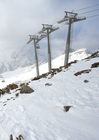 Winter ski resort in Austria, the cable car.の写真素材