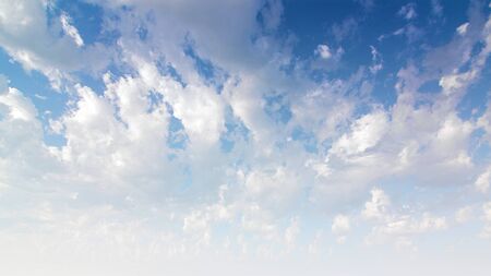 Blue sky with clouds and sun.の写真素材