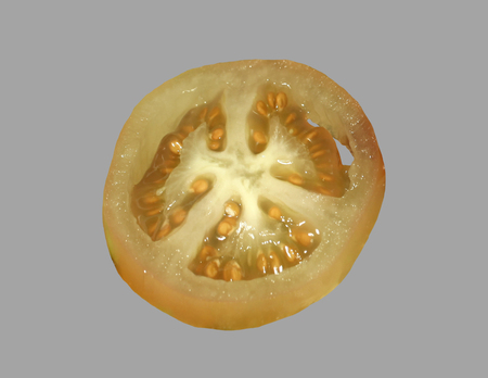 Salted green vegetable tomato, cut into a piece.の写真素材