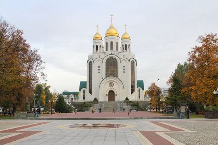 Cathedral of Christ the Savior in Kaliningrad, Victory Square.の写真素材
