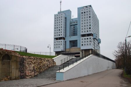 Unfinished building of the House of Soviets in Kaliningrad, Russia. The legacy of the Soviet Union, photographed in December 2019.の写真素材