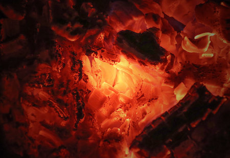 Devil's fiery eye staring from the underworld of hell.