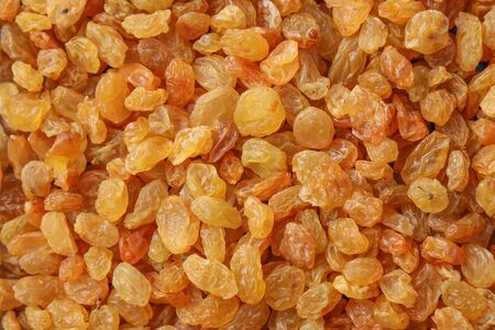 Dried white grapes. Background of food, fruits.の写真素材