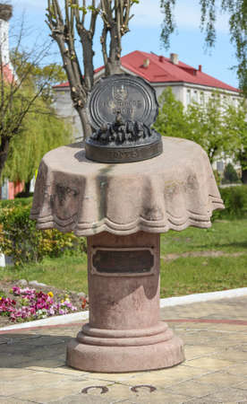 Sculpture of canned fish sprats, in the city of Mamonovo, Kaliningrad region of Russia. Photographed on May 16, 2020.のeditorial素材