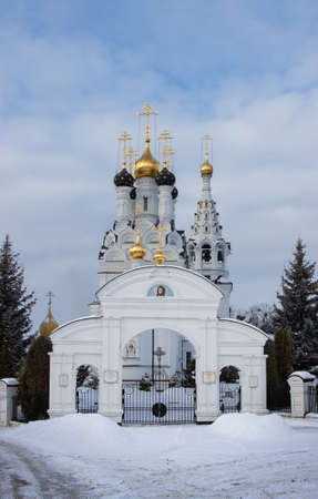 Temple of Faith, Hope, Love and their mother Sophia, the city of Bagrationovsk, Russia. Photographed February 15, 2021.の写真素材