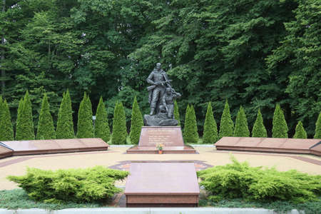 Monument to soldiers, scouts in the Victory Park of Kaliningrad. Photographed on June 30, 2020.のeditorial素材