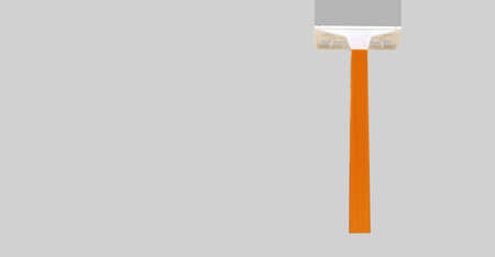 Plastic disposable shaving machine on a gray background.の写真素材