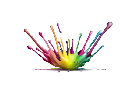 abstract illustration of a colorful ink splashの写真素材