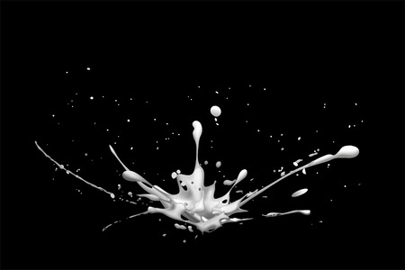 abstract illustration of a white ink splashの写真素材