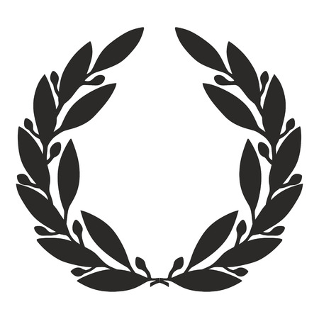 an illustration of a simplified laurel wreathの写真素材