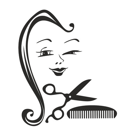 abstract illustration of equipment used by hairdressersのイラスト素材