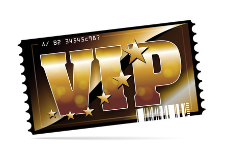 illustration of a golden and exclusive VIP ticket illustration of a golden and exclusive VIP ticket