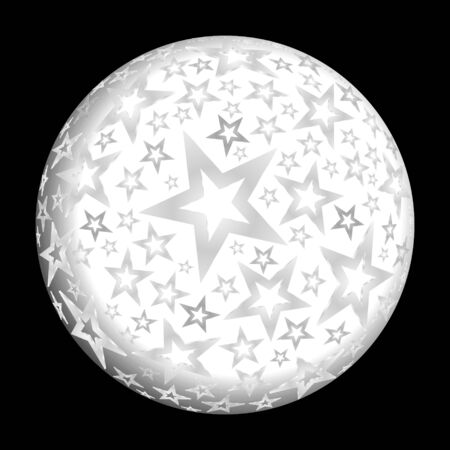 christmas ball decoration with golden stars and shooting starsのイラスト素材