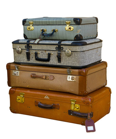 picture of a stack of old suitcases