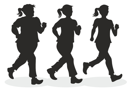 illustration of jogger with different body measurementsのイラスト素材