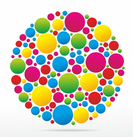 abstract shape with colorful circles for decorationのイラスト素材