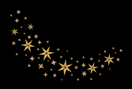 christmas decoration with golden stars のイラスト素材