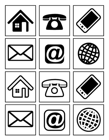 support signs for desktop, phone, mail, mobile and emailのイラスト素材