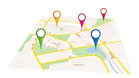 illustration of a city map of a fictive cityのイラスト素材