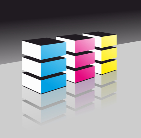 abstract illustration of blocks from a certain perspectiveの写真素材
