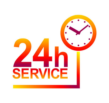 abstract sign for service available 24 hoursの写真素材