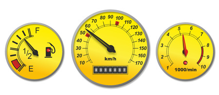 illustration of different indicators in a carの写真素材