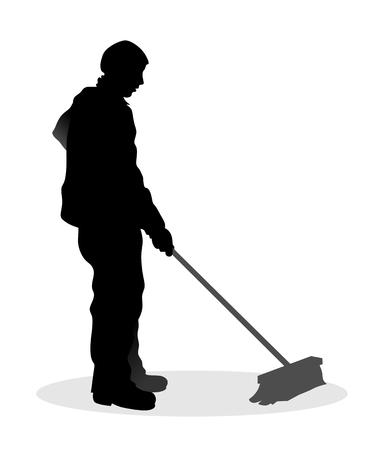 abstract illustration of road sweeper at workの写真素材