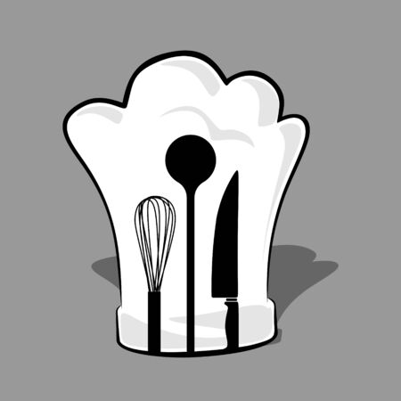 abstract toque with cutlery as sign or metaphorの写真素材