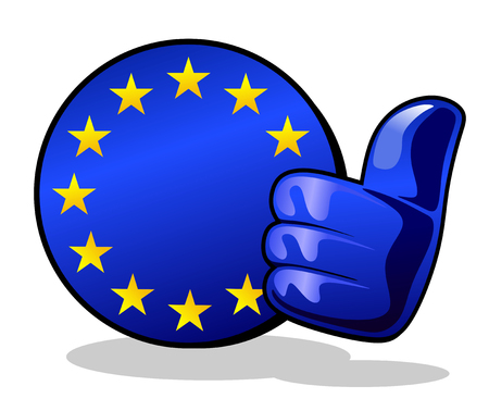 abstract european union sign with thumbs upのイラスト素材