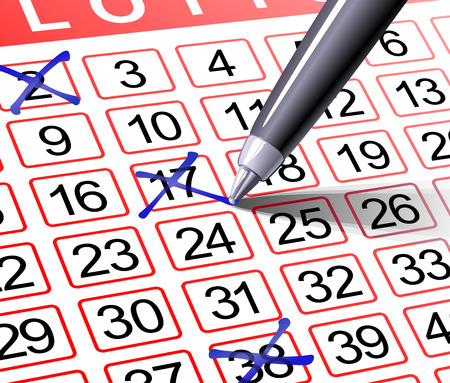 lottery ticket filled out by a ball penのイラスト素材