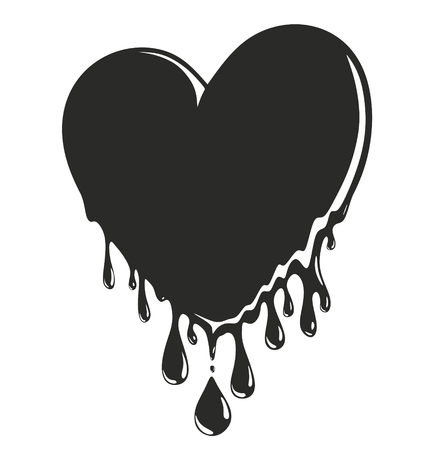 dripping heart as a design element for decorationの写真素材