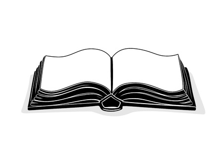 contour of an open book as metaphorのイラスト素材