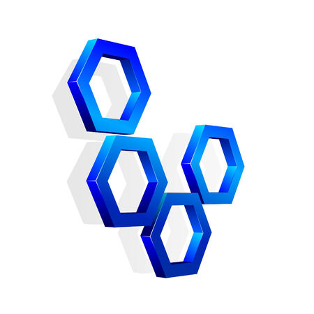 hexagonal elements arranged as a decorative backgroundのイラスト素材