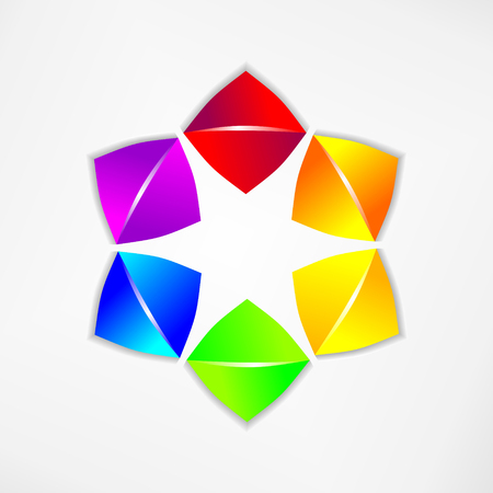 colored forms arranged to a construct for decorationのイラスト素材