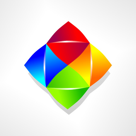 colored forms arranged to a construct for decorationのイラスト素材