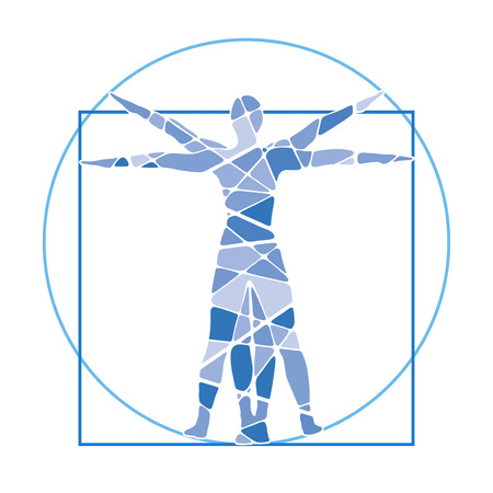 human proportions with stretched out arms and legsの写真素材