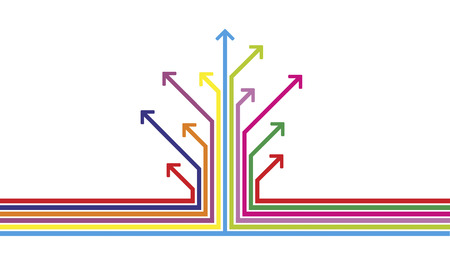 different arrows with different colors as illustrationの写真素材