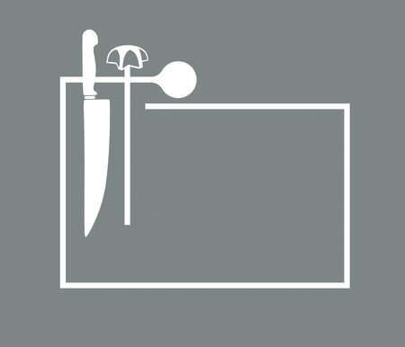 simplified sign with dishes and cutlery for decorationの写真素材