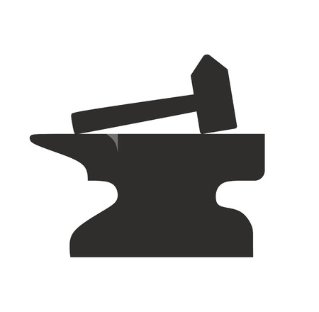 hammer and anvil as symbol for crafts or blacksmithsの写真素材