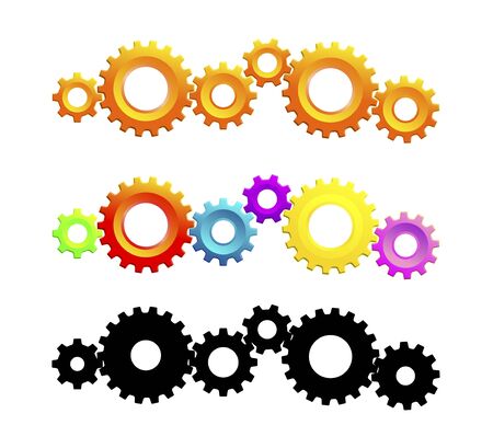 colorful gear wheels as a design templateの写真素材