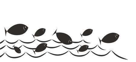 simplified sign with fish for fish tradeの写真素材