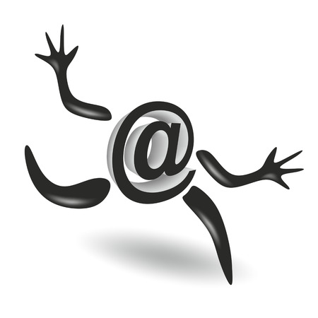 Running sign as metaphor for modern communicationの写真素材