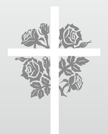 rose as template for obituary or tomb decorationの写真素材